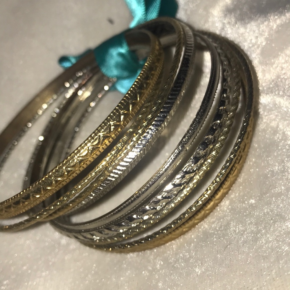 Bangle Bracelets Silver and gold